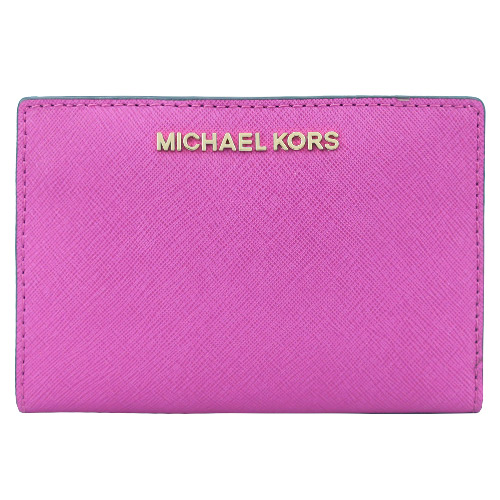 MICHAEL KORS JET SET 防刮卡片零錢短夾-紫紅